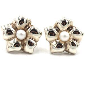 Tiffany & co pearl dogwood earrings